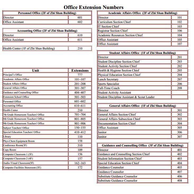  Cheng Kong Junior High School ExtensionNumbers jpg.